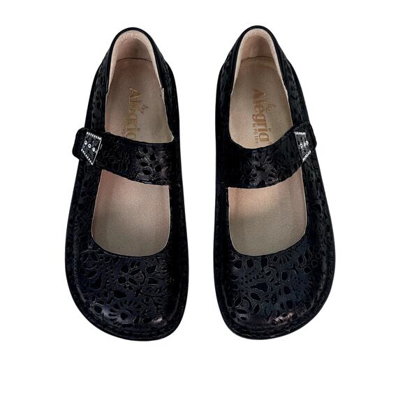 Alegria Paloma in Treasure Black Rhinestone Buckle Mary Jane Clog 6/6.5 - Picture 1 of 6